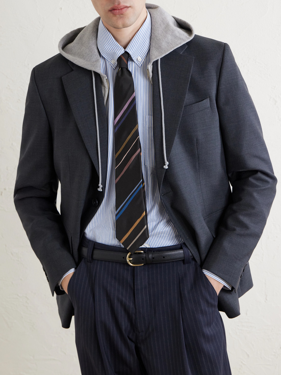8cm Striped Silk Tie — 2