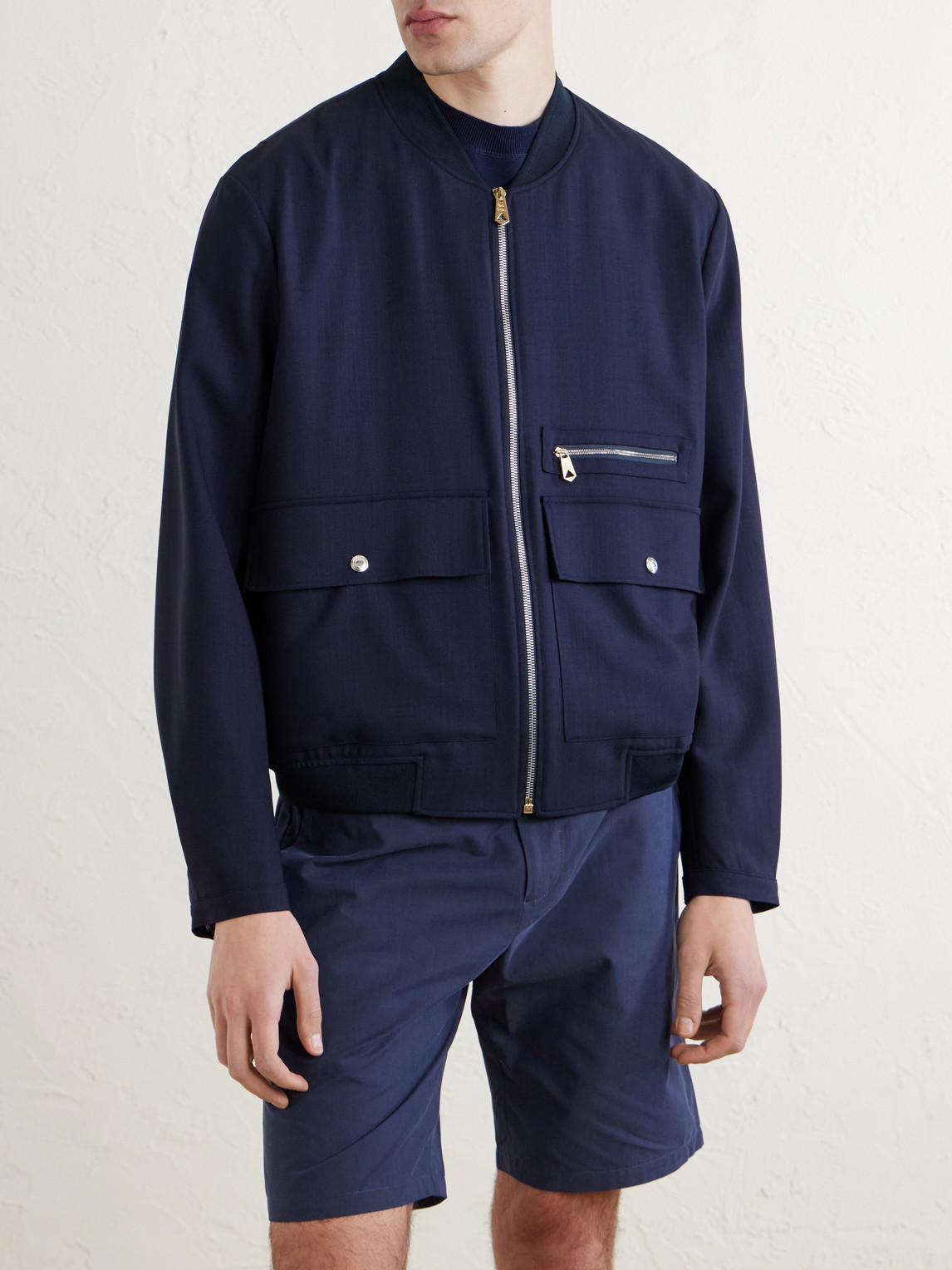 Paul Smith - Wool-twill Bomber Jacket - Men - Blue - M 