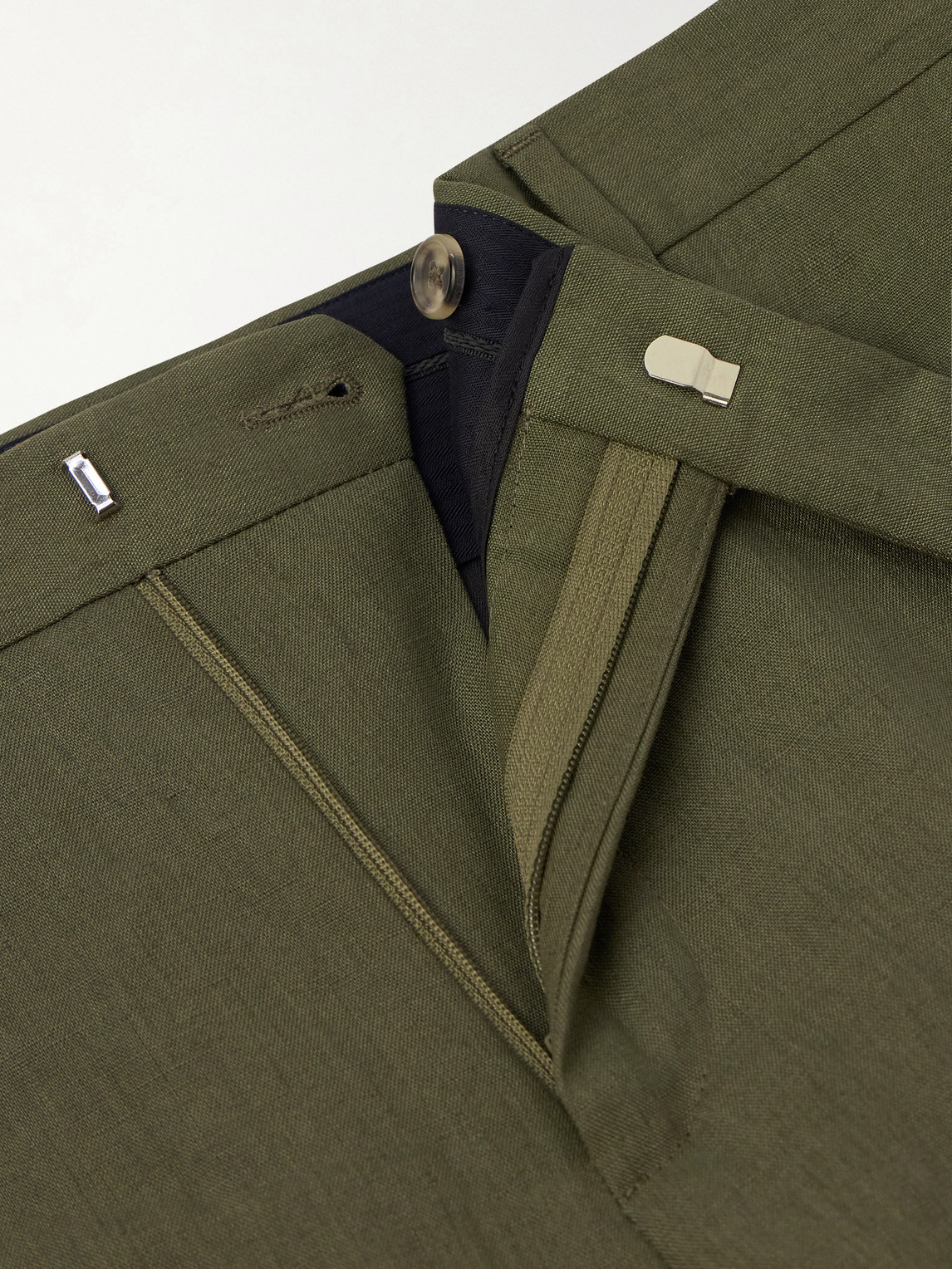 Tapered Linen Suit Trousers Slim-Fit