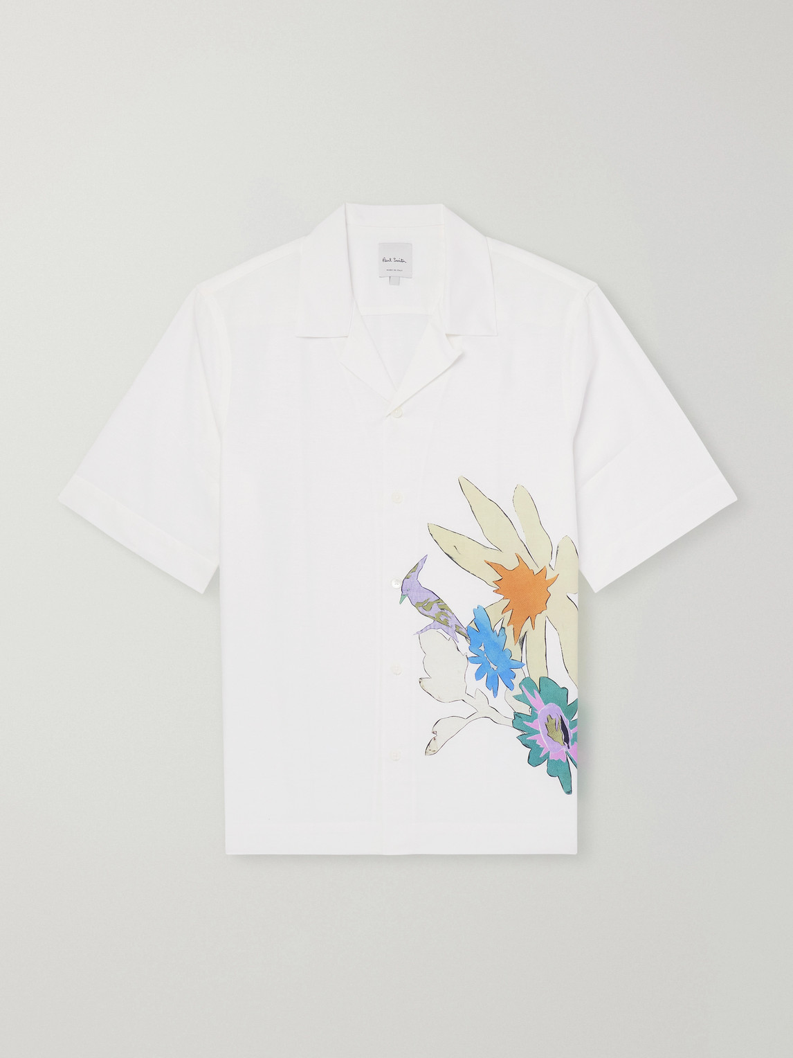 Paul Smith Camp-Collar Printed Cotton, Lyocell and Linen-Blend hirt - Men