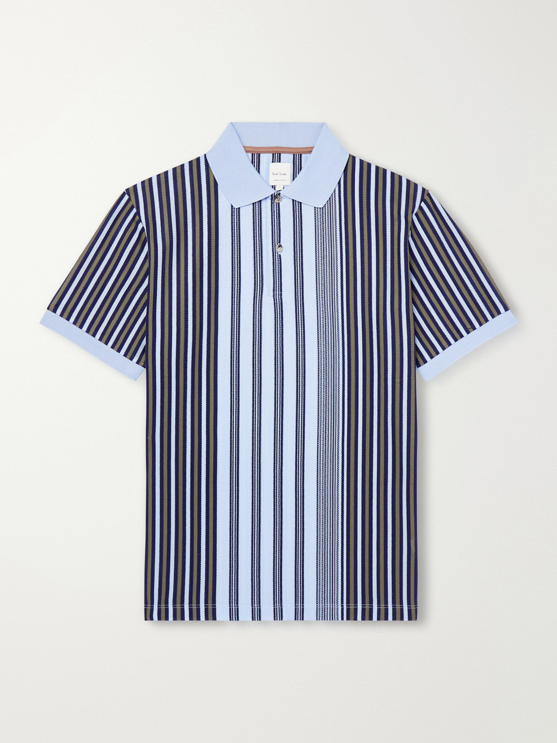 Paul Smith Striped Knitted Cotton Polo Shirt - Men