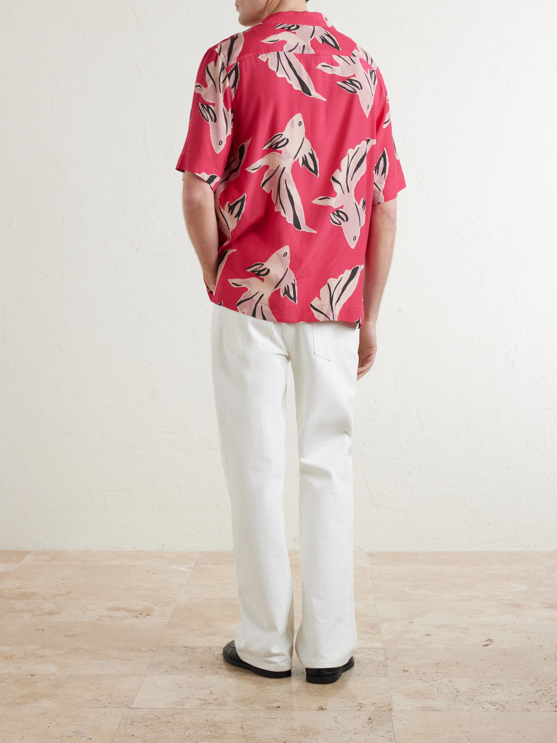  Paul Smith - Camp-collar Printed Satin Shirt - Men - Red - S 