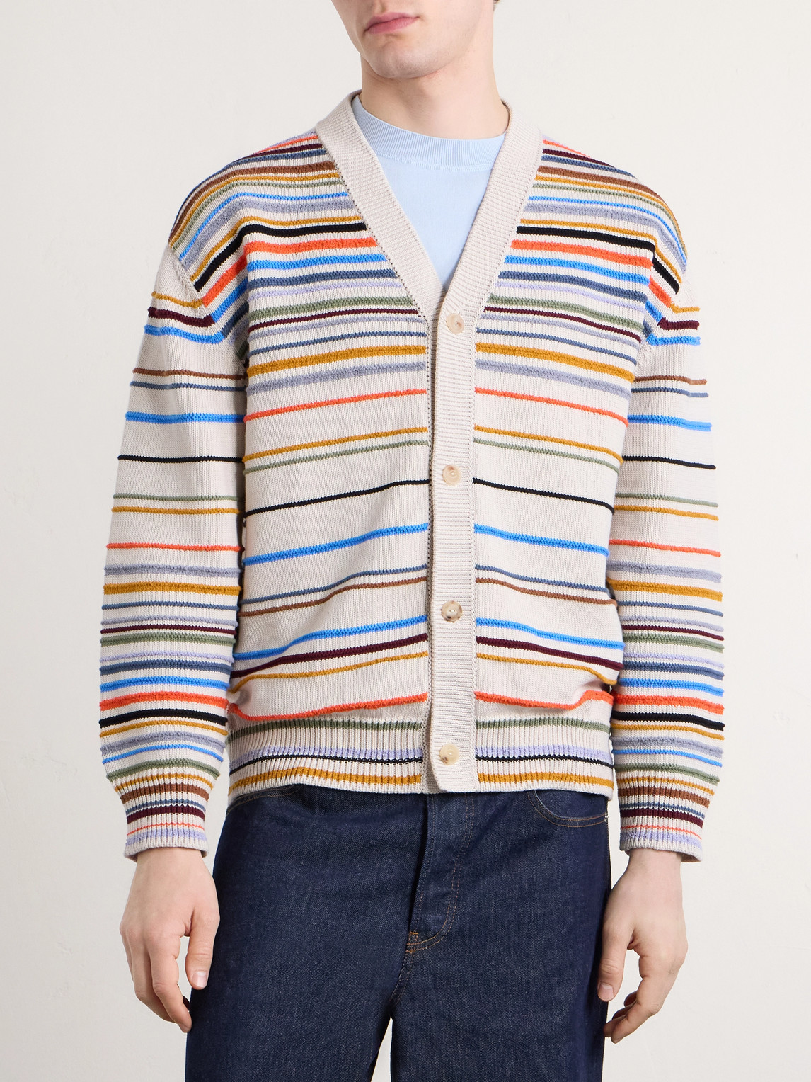  Paul Smith - Striped Cotton-blend Cardigan - Men - Multi - S 