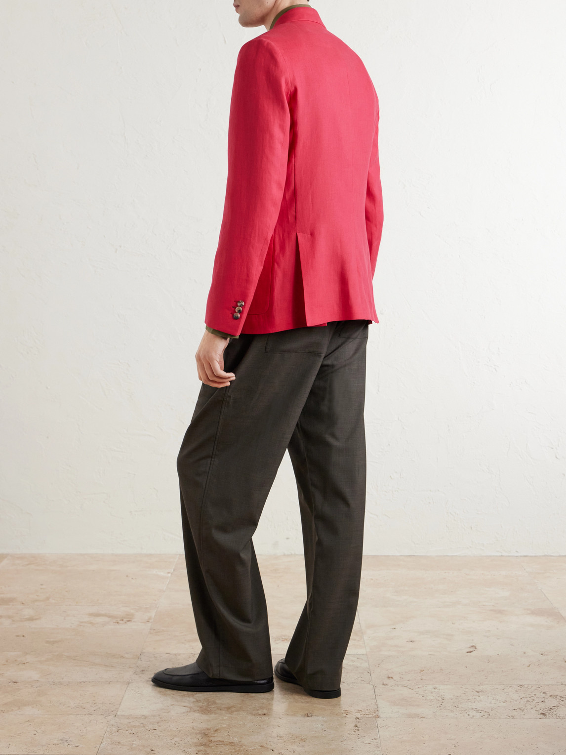  Paul Smith - Double-breasted Linen Blazer - Men - Red - Uk/us 36 