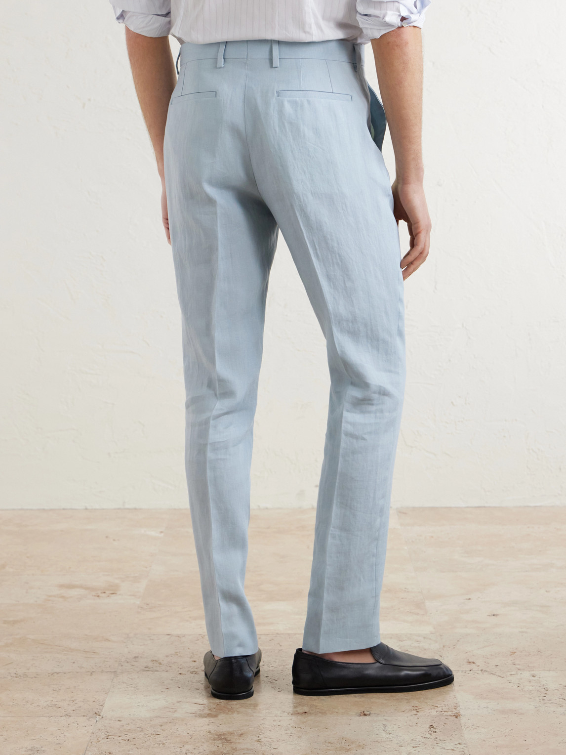 Tapered Linen Suit Trousers Slim-Fit