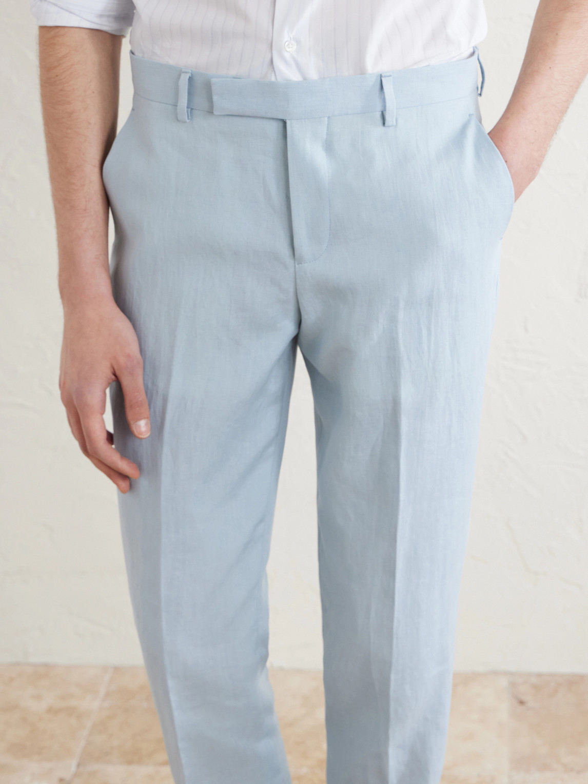 Tapered Linen Suit Trousers Slim-Fit