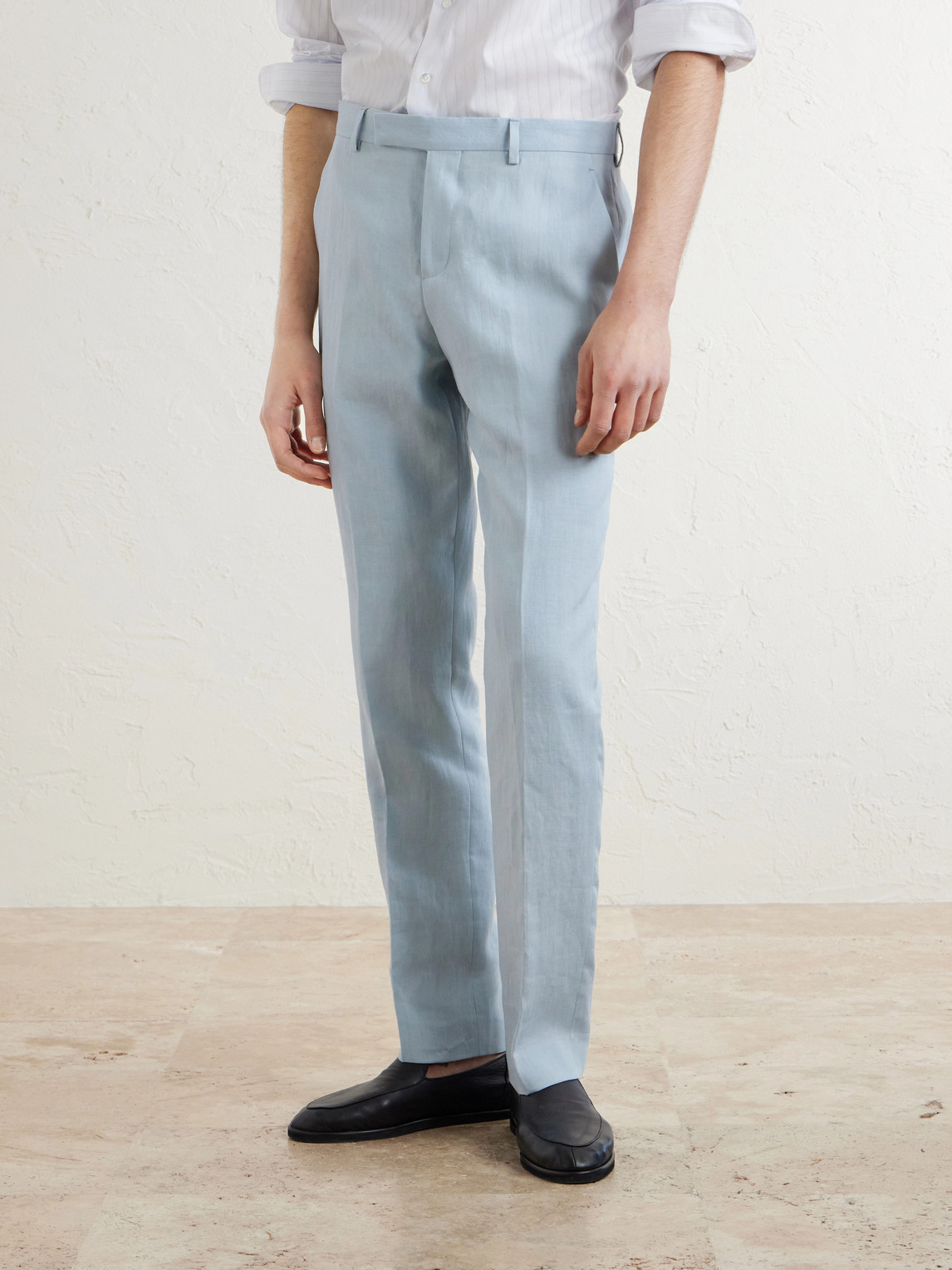 Tapered Linen Suit Trousers Slim-Fit