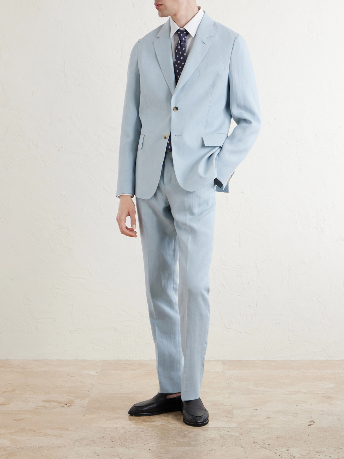 Tapered Linen Suit Trousers Slim-Fit