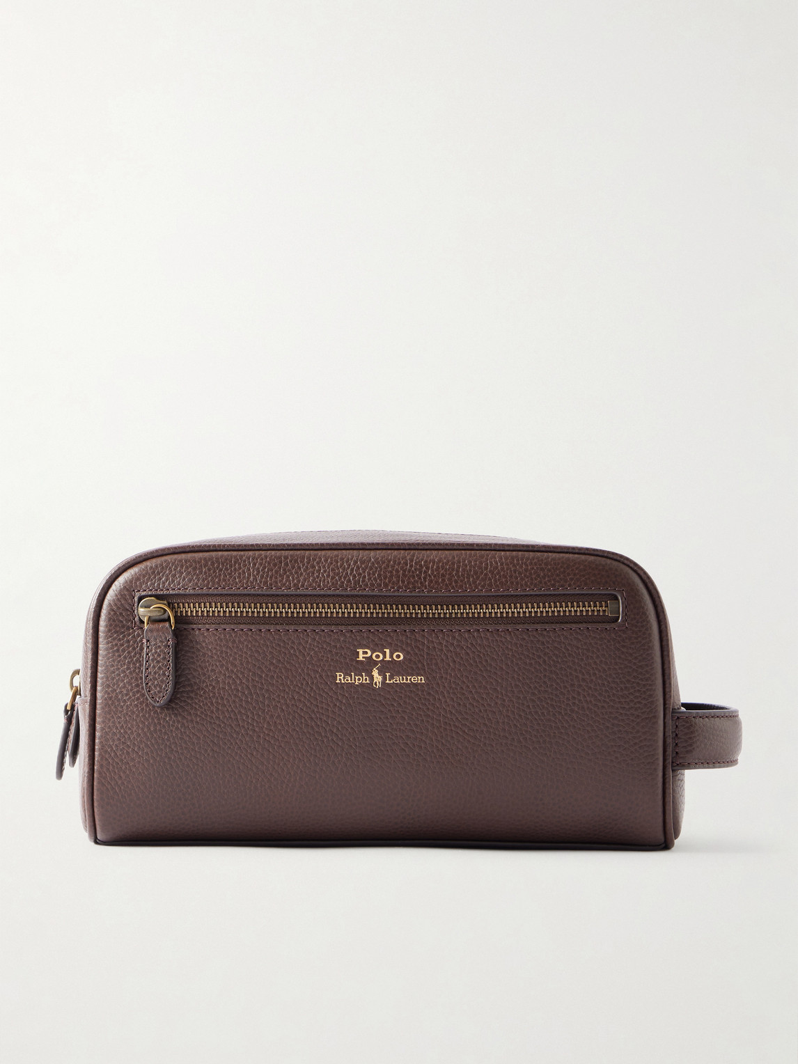 Polo Ralph Lauren Logo-Print Full-Grain Leather Washbag - Men