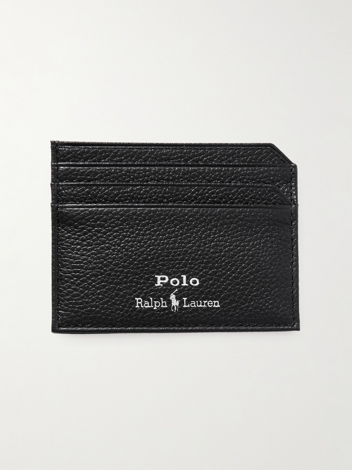 Polo Ralph Lauren Small Logo-print Full-grain Leather Cardholder In Black