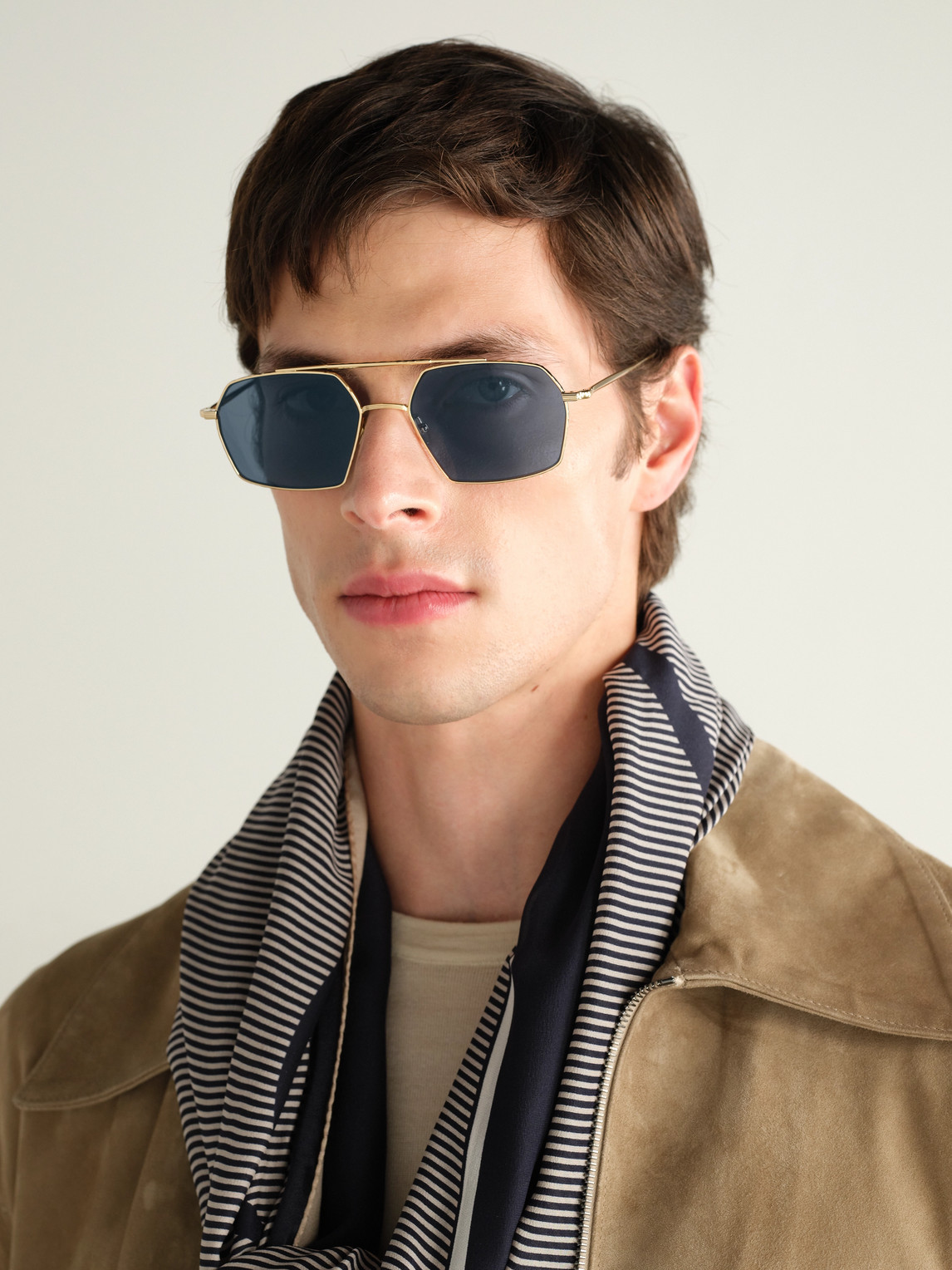 Ahlem Haussmann Aviator-style Gold-tone Sunglasses In Gold