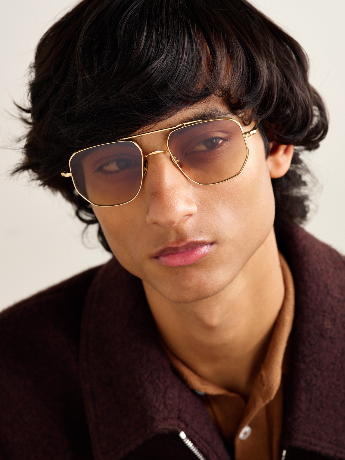 Ahlem Campbell Addy 19 Aviator-style Gold-tone Sunglasses In Gold