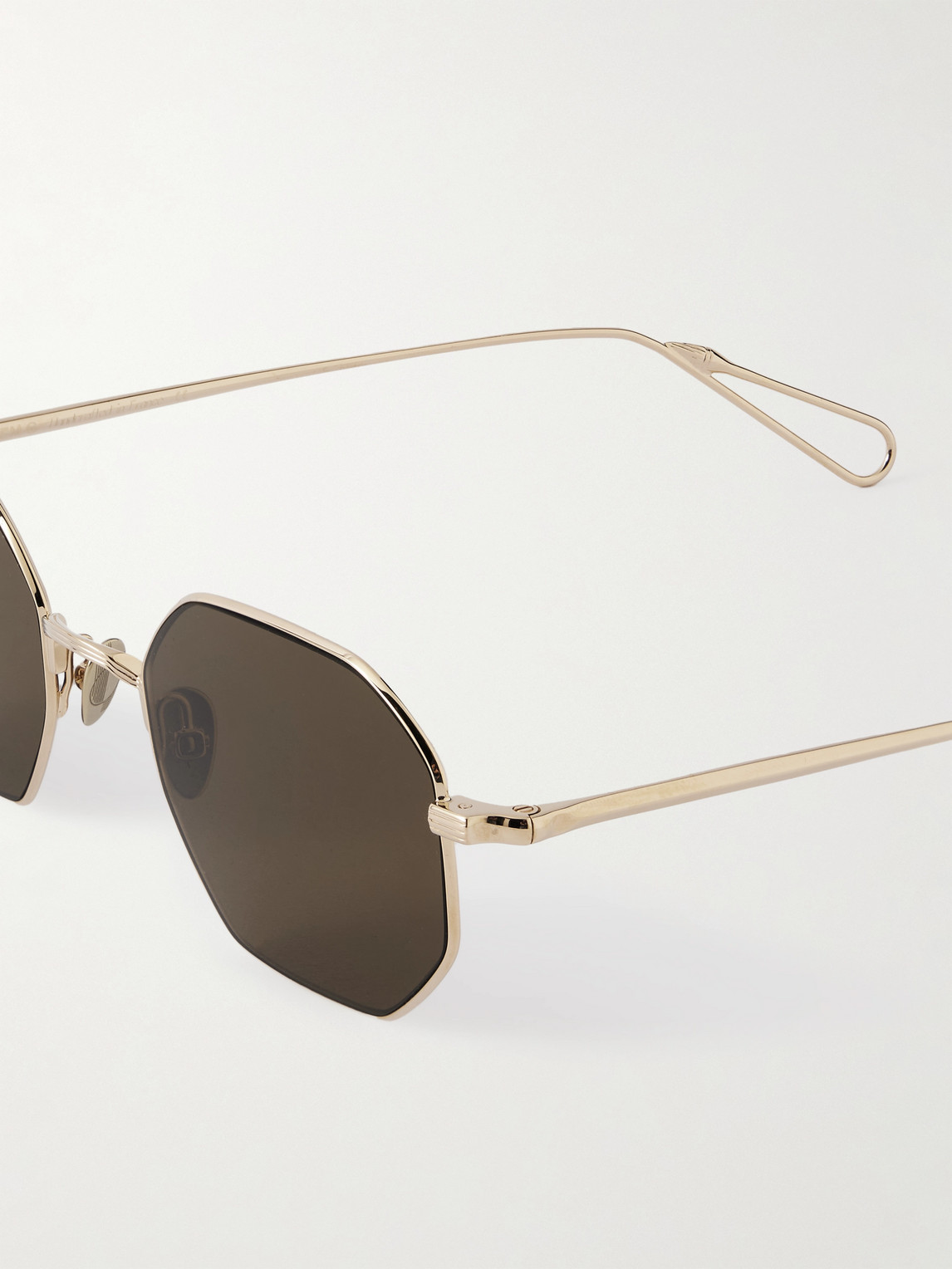 Ahlem Trocadero Octagon-frame Gold-tone Sunglasses In Brown
