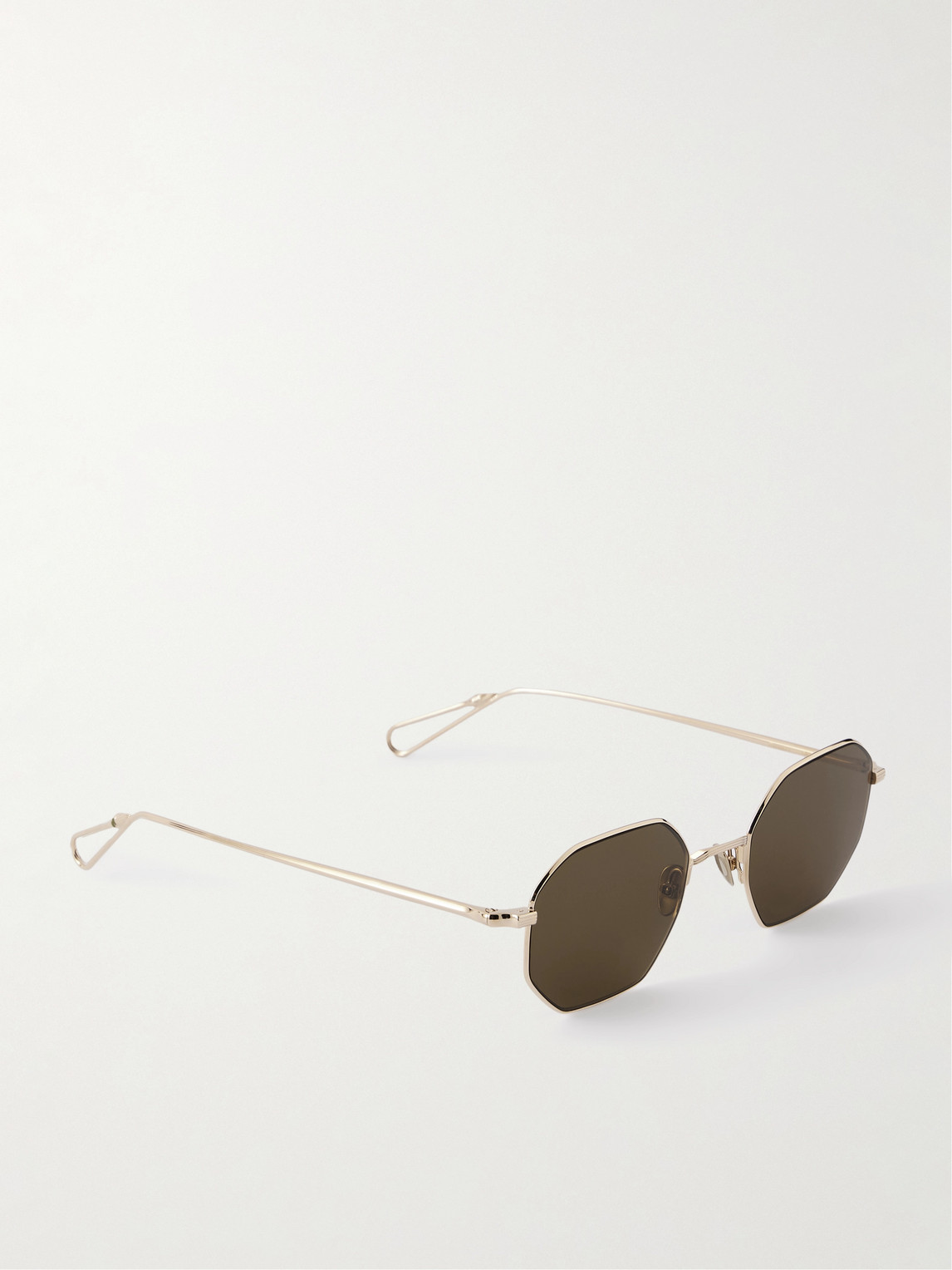 Ahlem Trocadero Octagon-frame Gold-tone Sunglasses In Brown