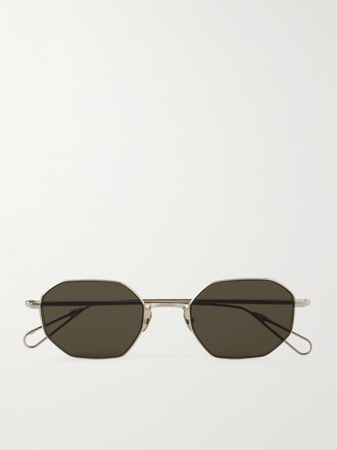 Ahlem Trocadero Octagon-frame Gold-tone Sunglasses In Brown