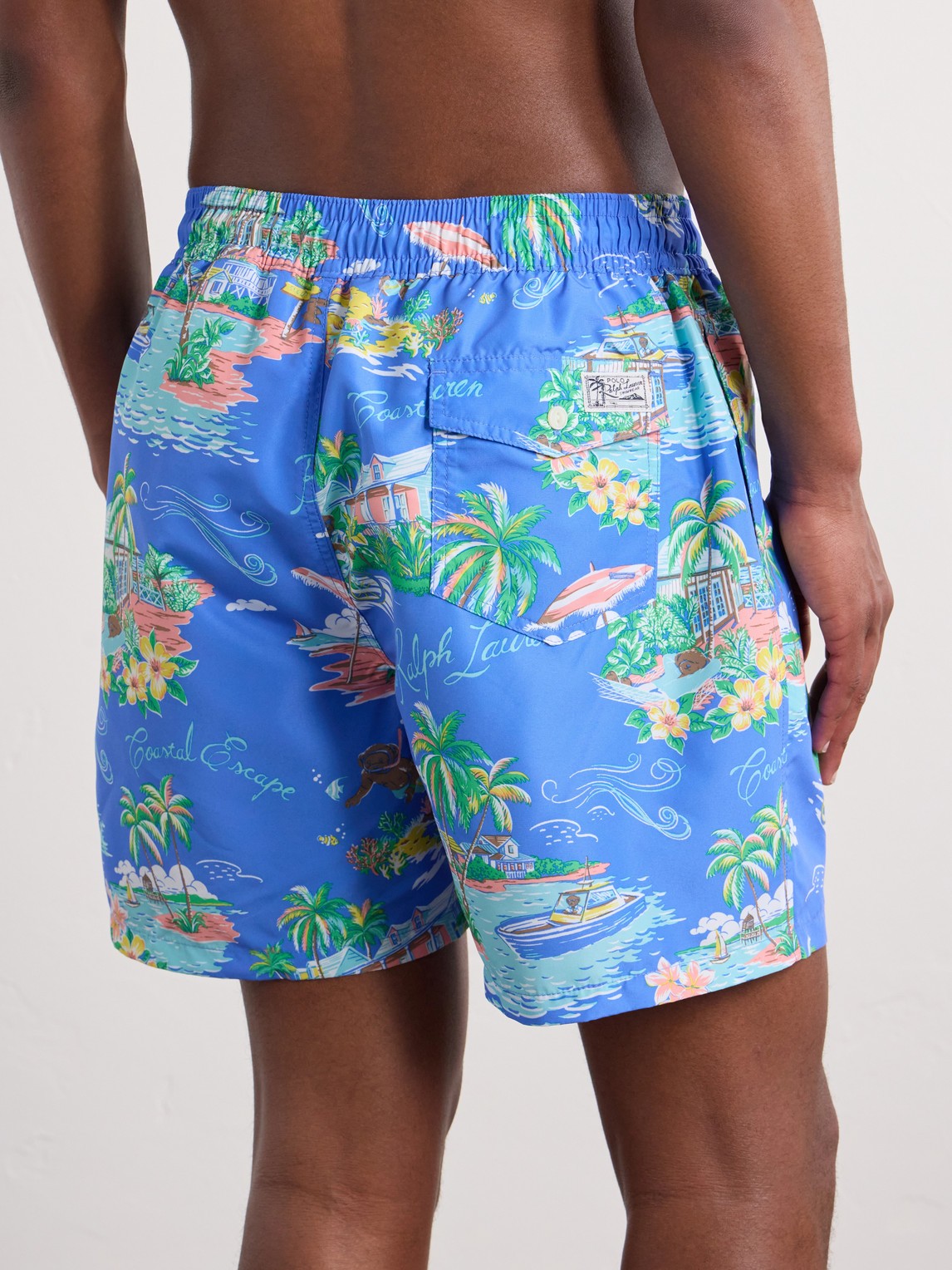 Straight-Leg Mid-Length Printed Recycled Swim Shorts