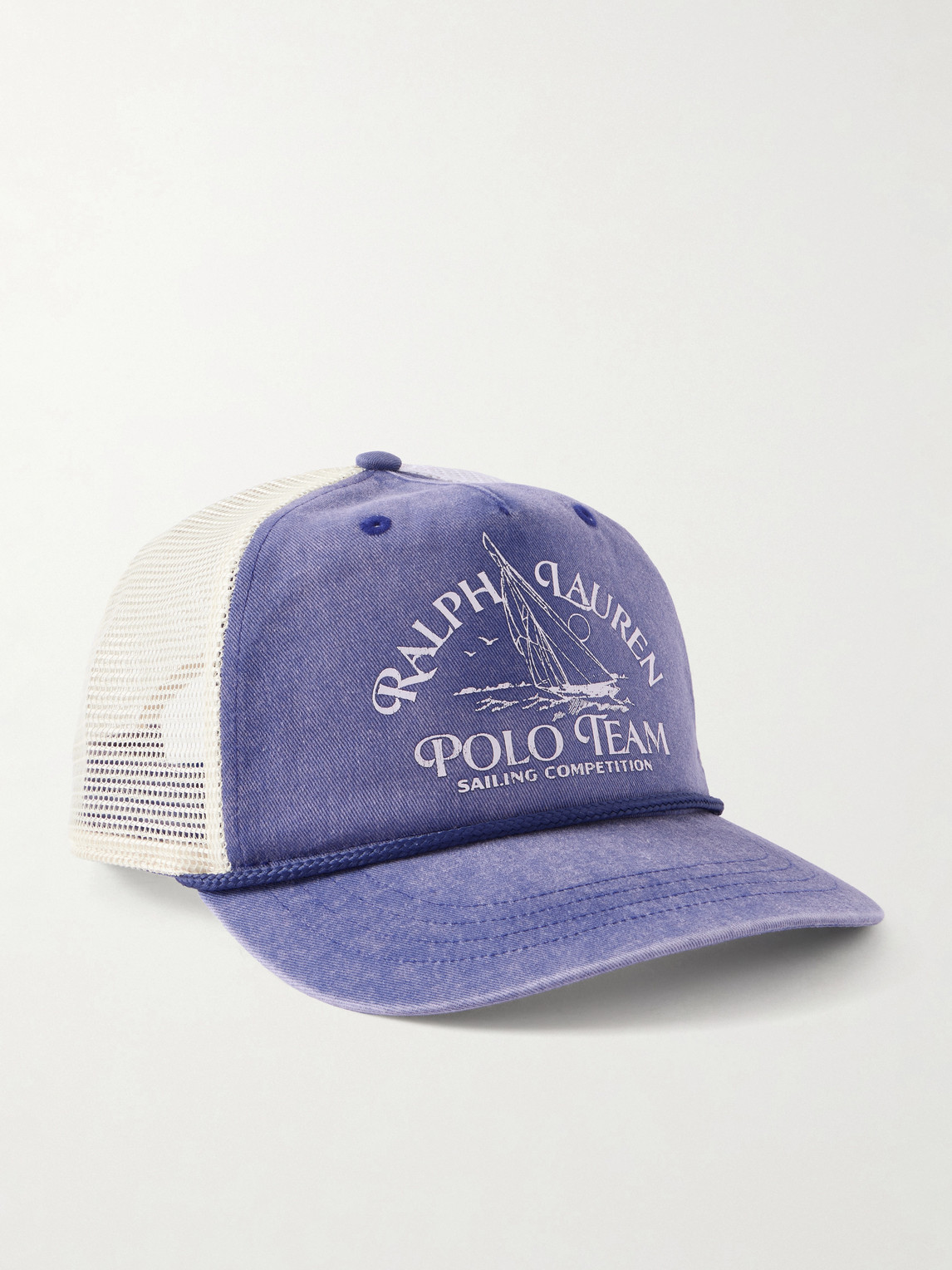 Polo Ralph Lauren Logo-print Mesh And Cotton-twill Cap In Blue