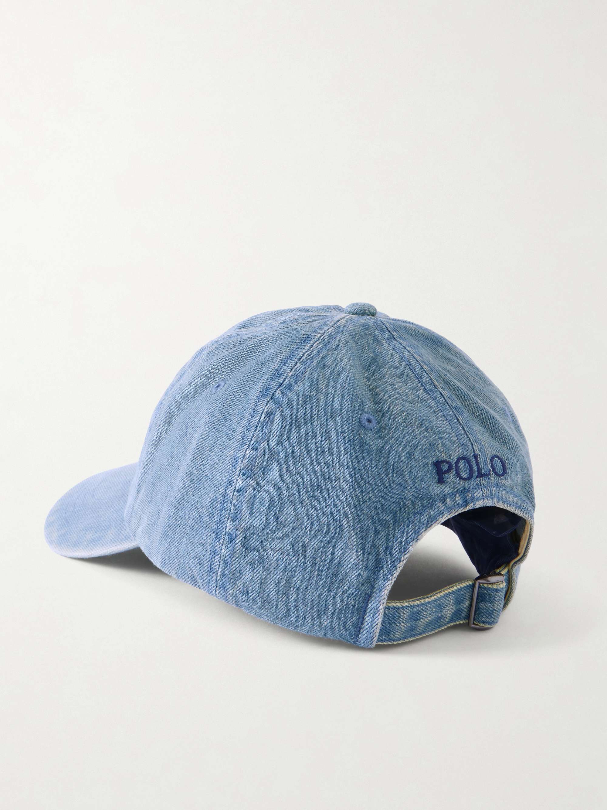 Polo Ralph Lauren デニムキャップ POLO RALPH LAUREN Logo-Embroidered Denim Baseball Cap for Men | MR