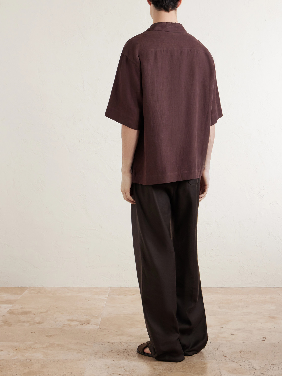 Camp-Collar Linen Shirt
