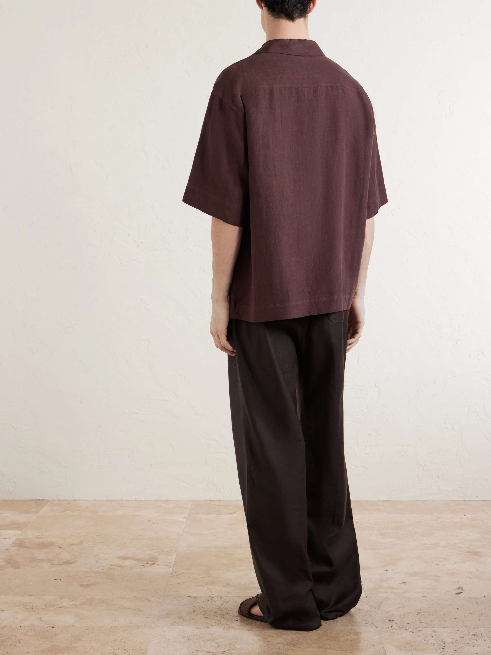 MARGARET HOWELL Camp-Collar Linen Shirt for Men | MR PORTER