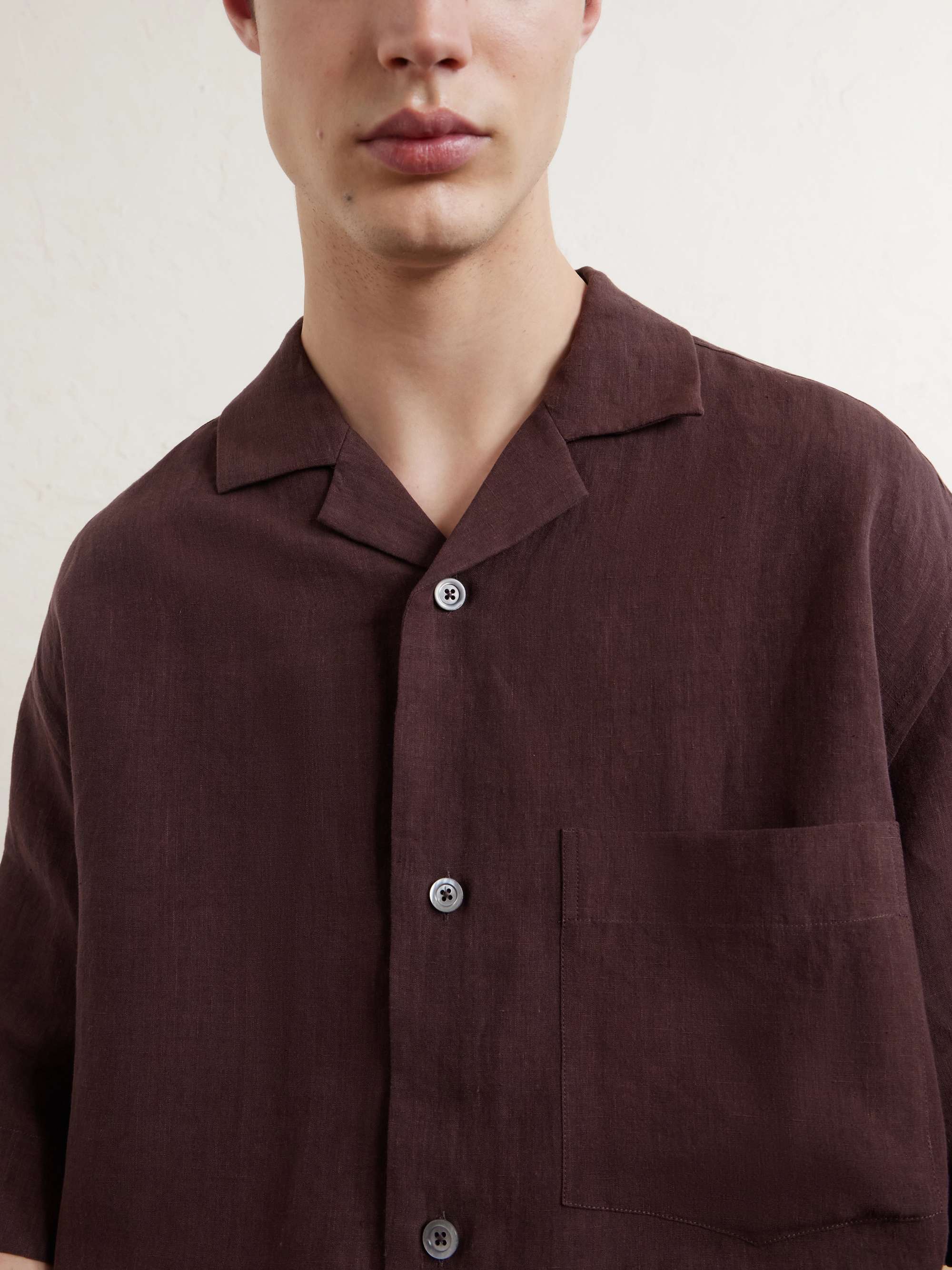 MARGARET HOWELL Camp-Collar Linen Shirt for Men | MR PORTER