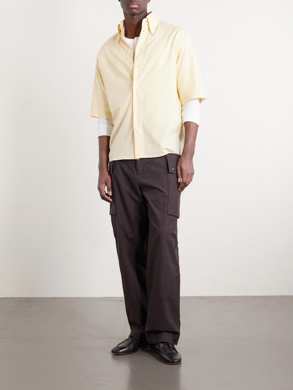 Straight-Leg Cotton-Twill Cargo Trousers