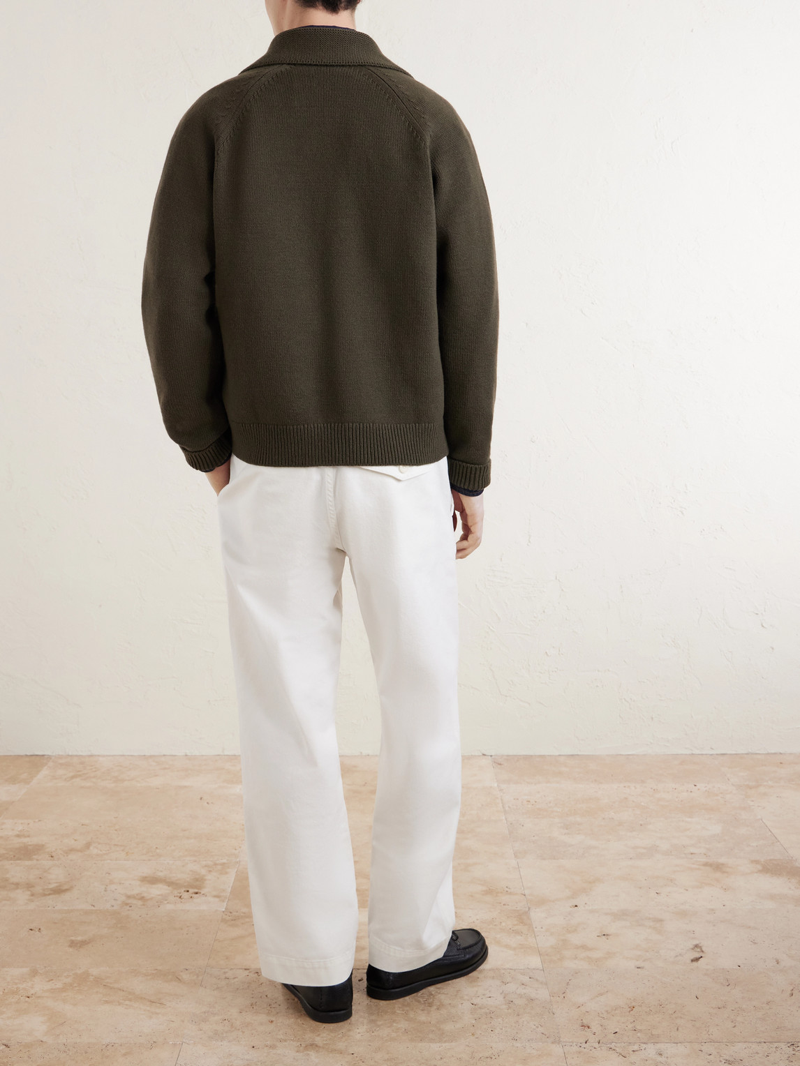  Margaret Howell - Merino Wool Zip-up Cardigan - Men - Green - M 