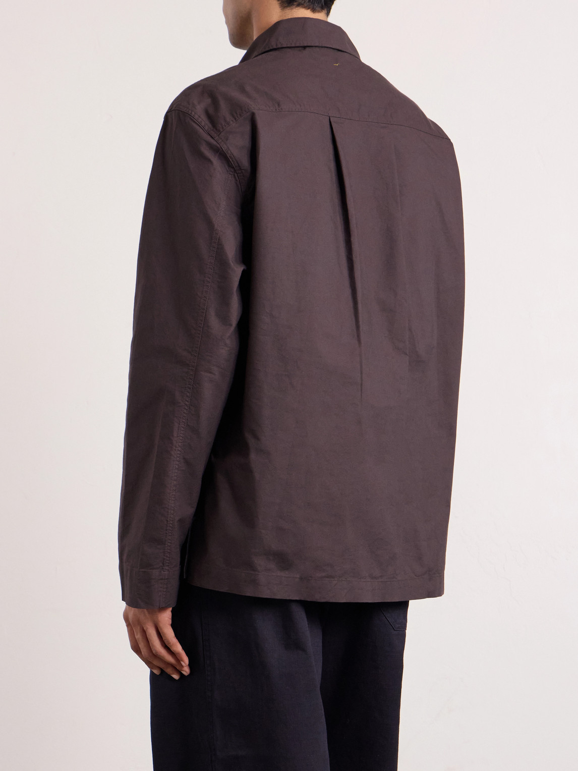 Half Zip-Up Cotton Shirt