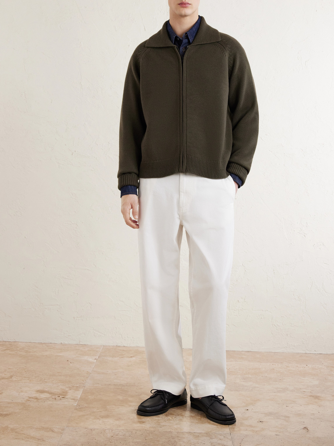 Mhl. Naval Straight-Leg Cotton-Drill Trousers