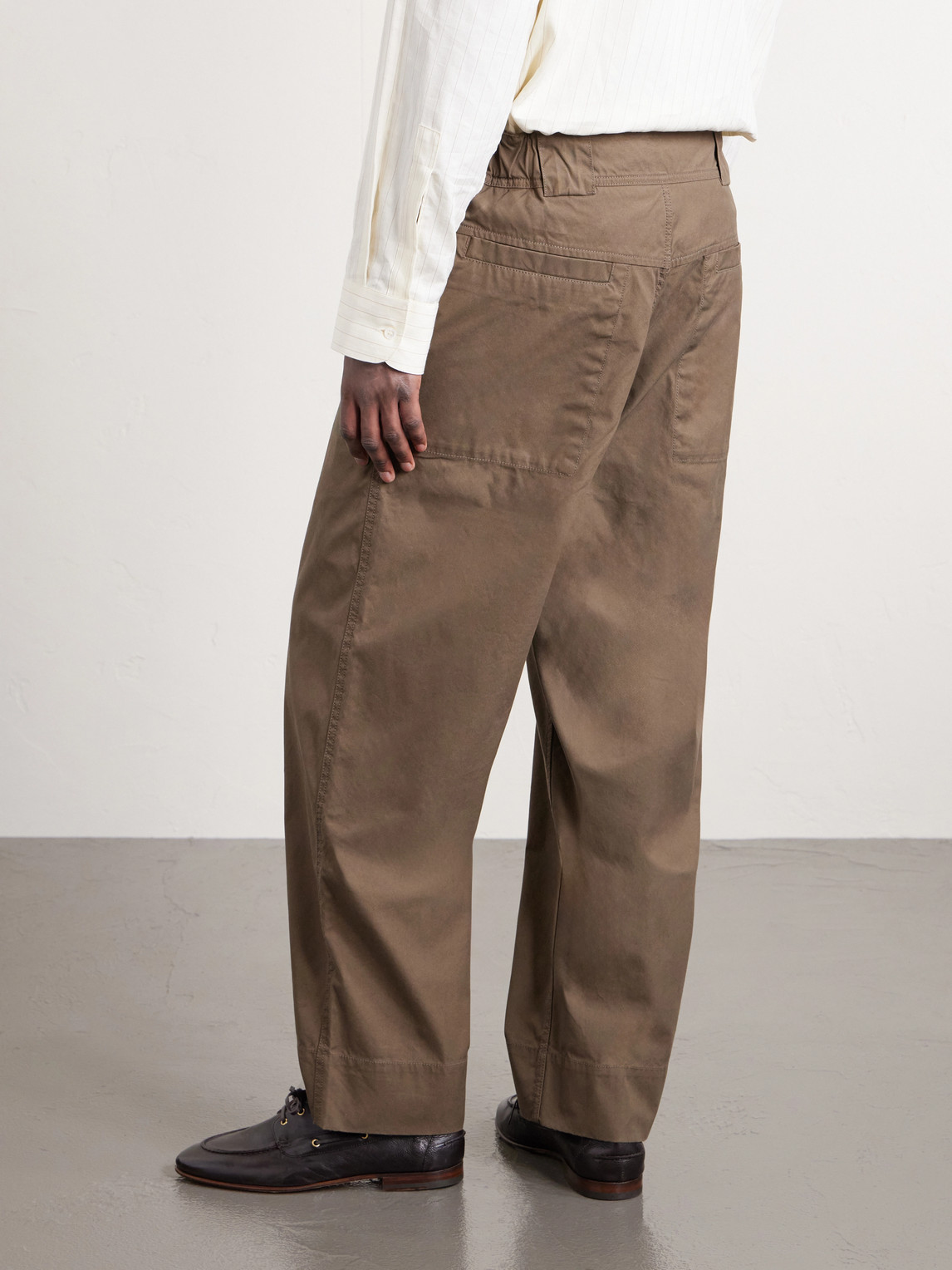 Tapered Cotton-Blend Canvas Trousers