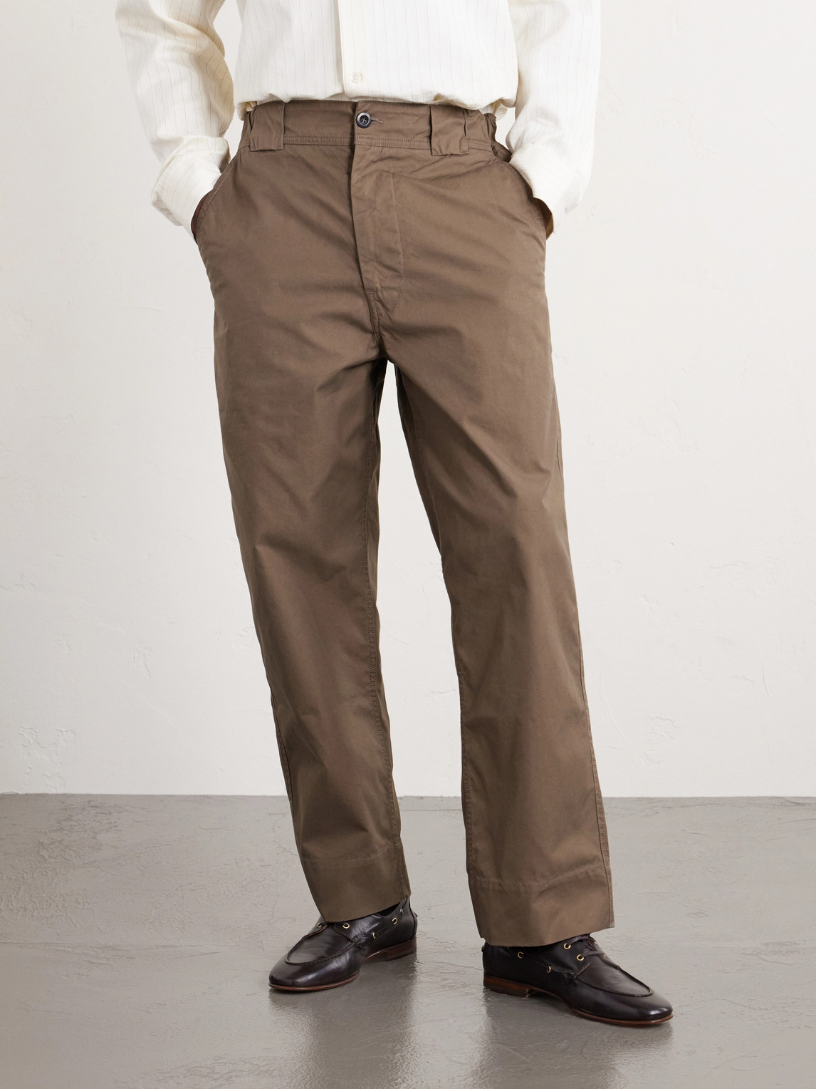 Tapered Cotton-Blend Canvas Trousers