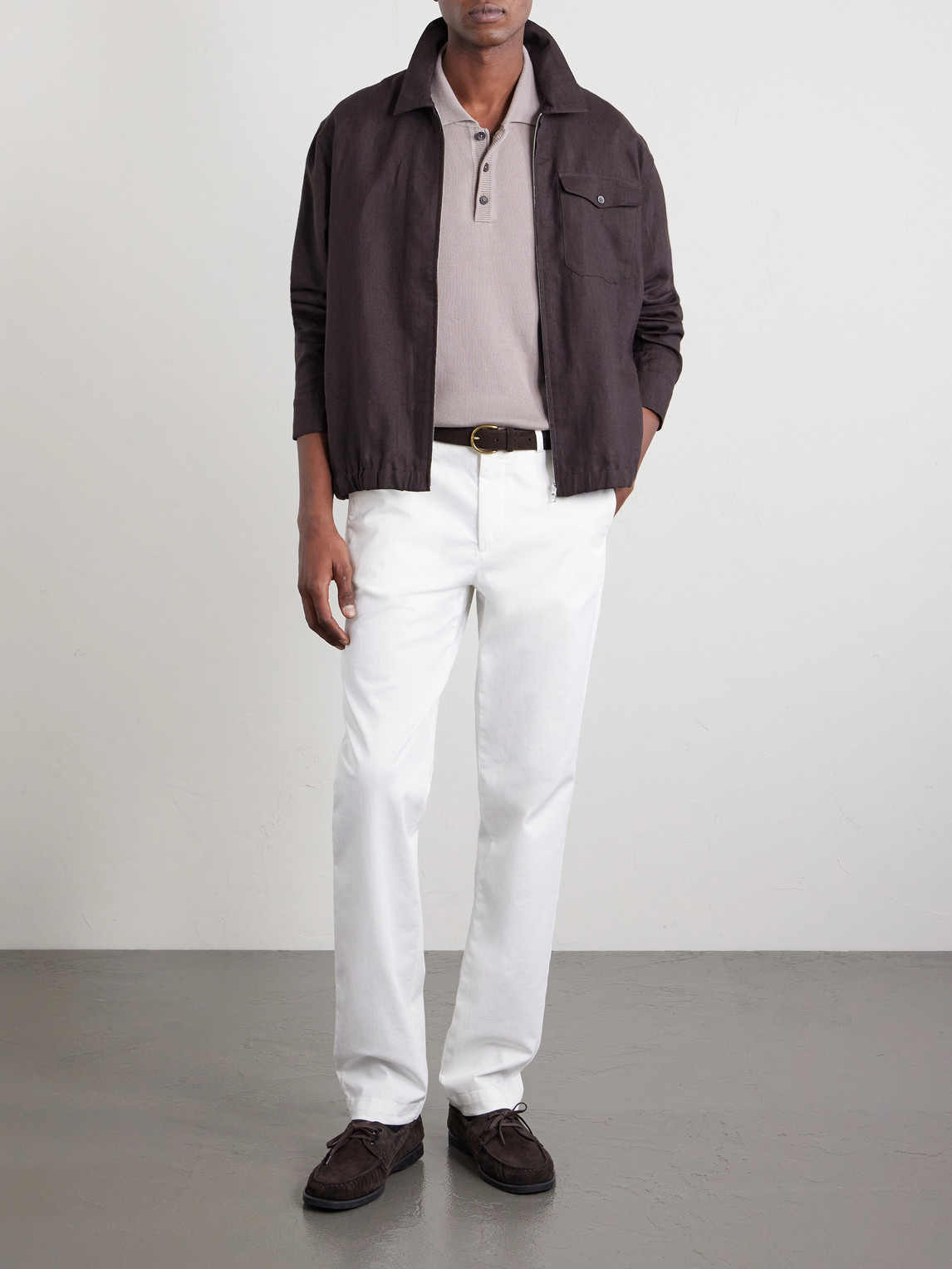 Mr P. - Samuel Straight-Leg Organic Cotton-Blend Twill Chinos