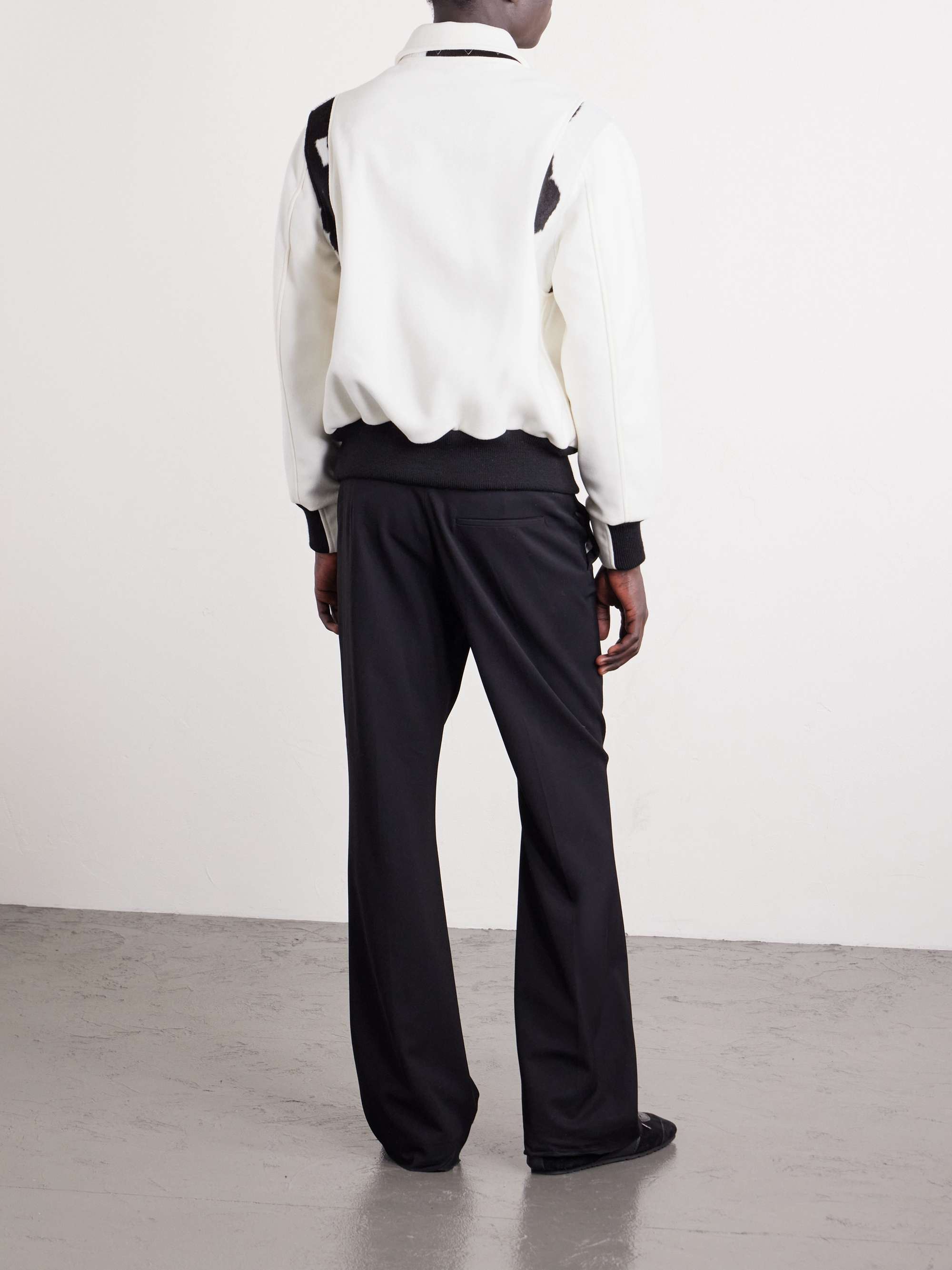 GOLDEN BEAR The Hayes Leather-Trimmed Wool-Blend Varsity Jacket