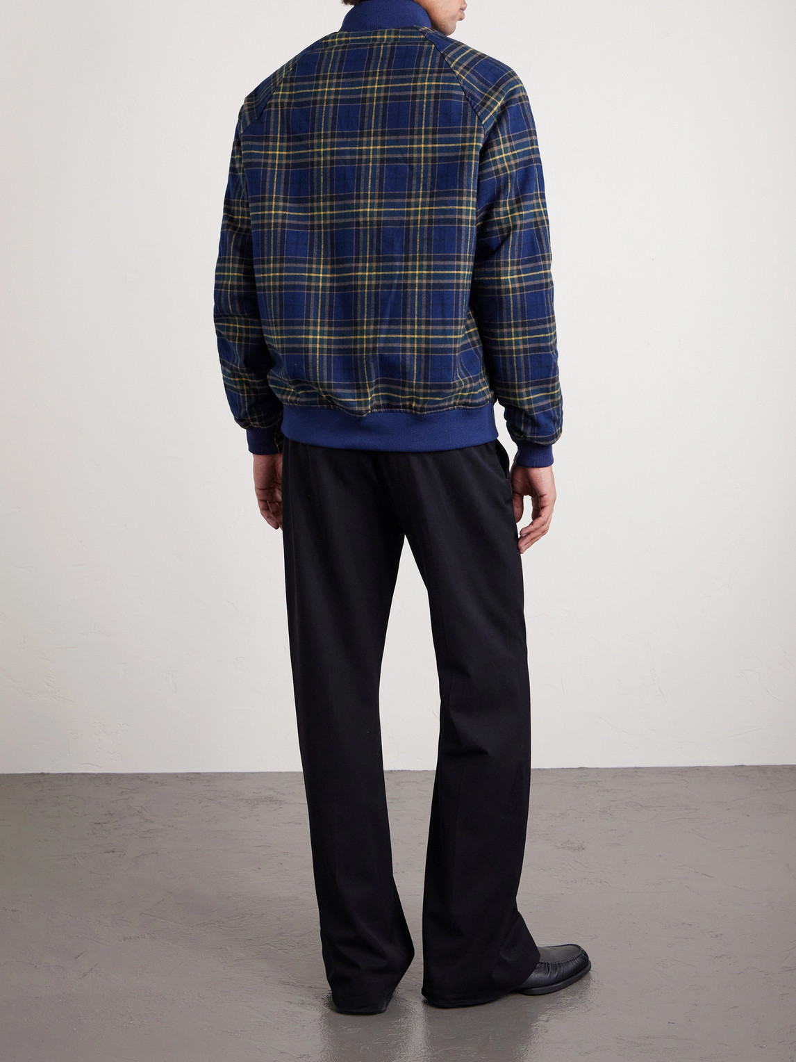  Golden Bear - Raleigh Checked Cotton Bomber Jacket - Men - Blue - Xs 
