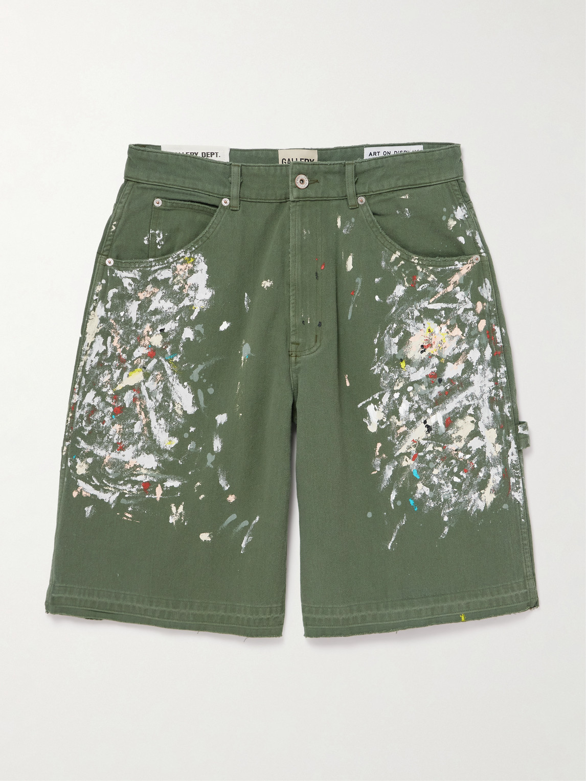 Gallery Dept. Wide-Leg Paint-Splattered Cotton-Twill Shorts UK/US 30