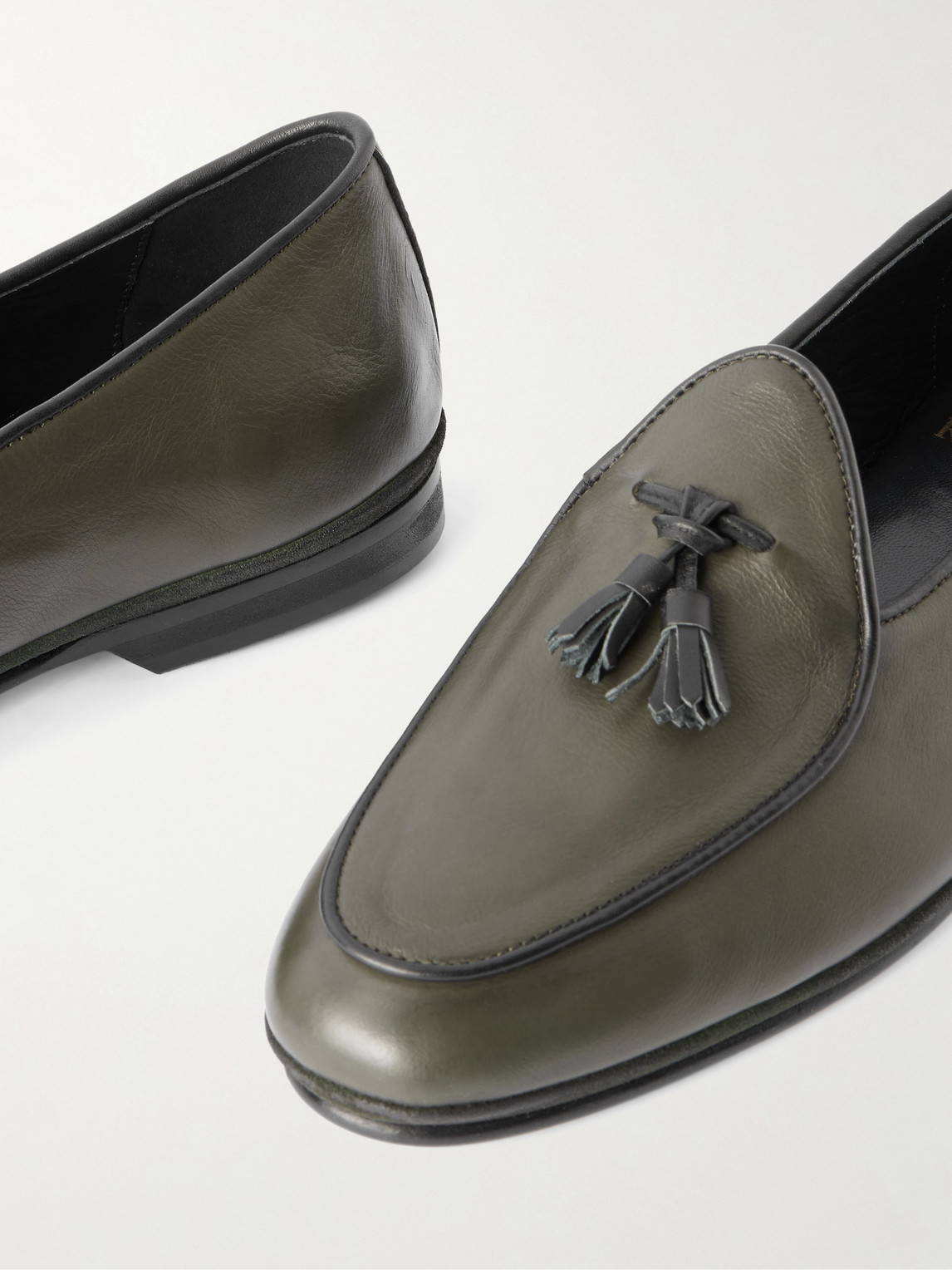 Rubinacci Marphy Tasselled Leather Loafers In Green