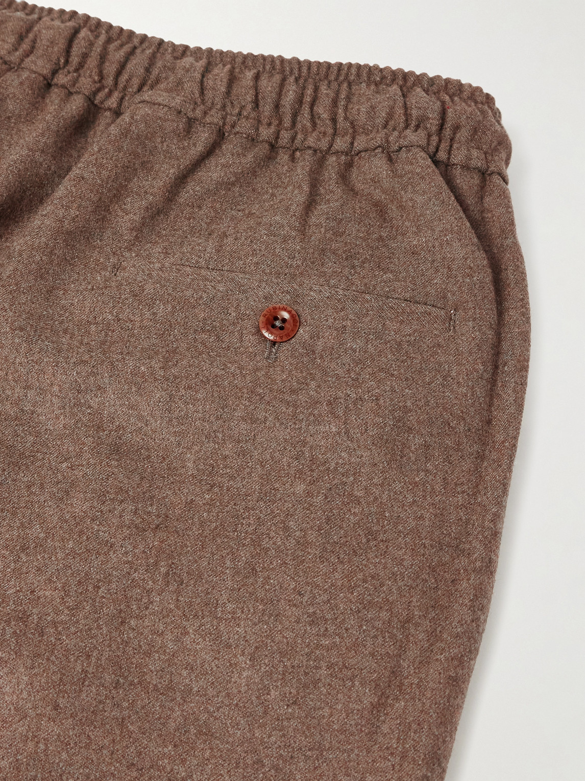 Rubinacci Leisure Straight-leg Pleated Wool-flannel Trousers In Brown