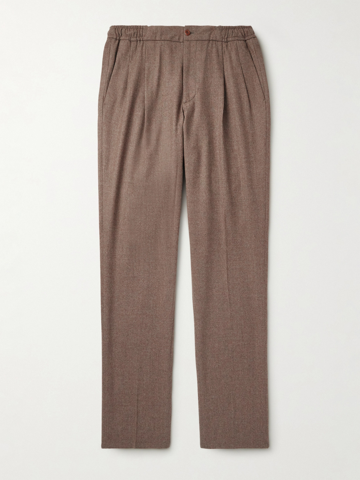 Rubinacci Leisure Straight-Leg Pleated Wool-Flannel Trousers - Men