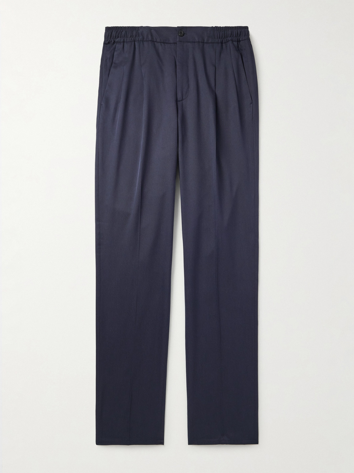 Rubinacci Leisure Straight-Leg Pleated Silk-Twill Trousers - Men
