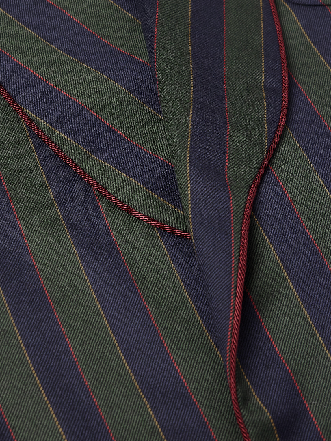 Rubinacci Belted Striped Wool And Cashmere-blend Robe In Green