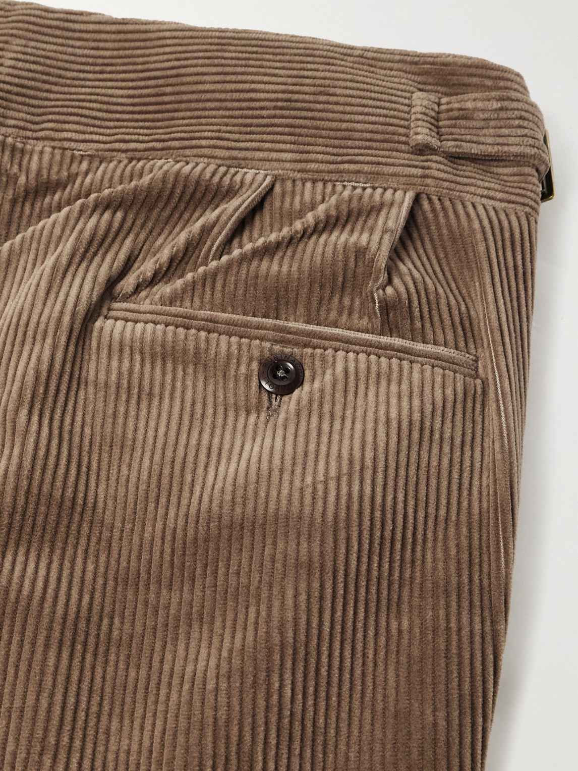 Rubinacci Manny Straight-leg Pleated Cotton Trousers In Brown