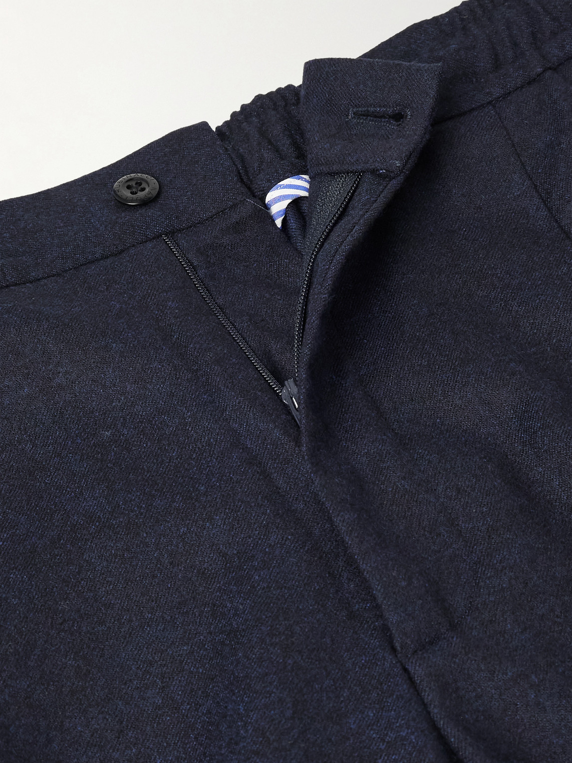 Rubinacci Leisure Straight-leg Pleated Wool-flannel Trousers In Blue