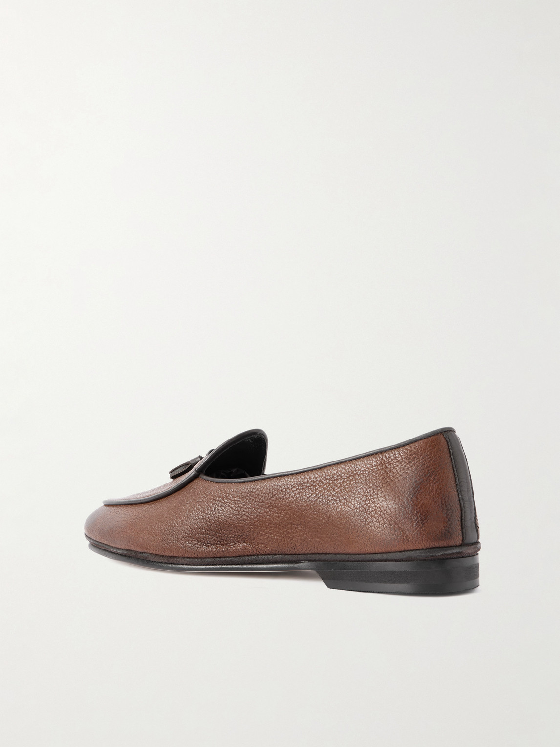 Rubinacci Tasseled Full-grain Leather Loafers In Brown
