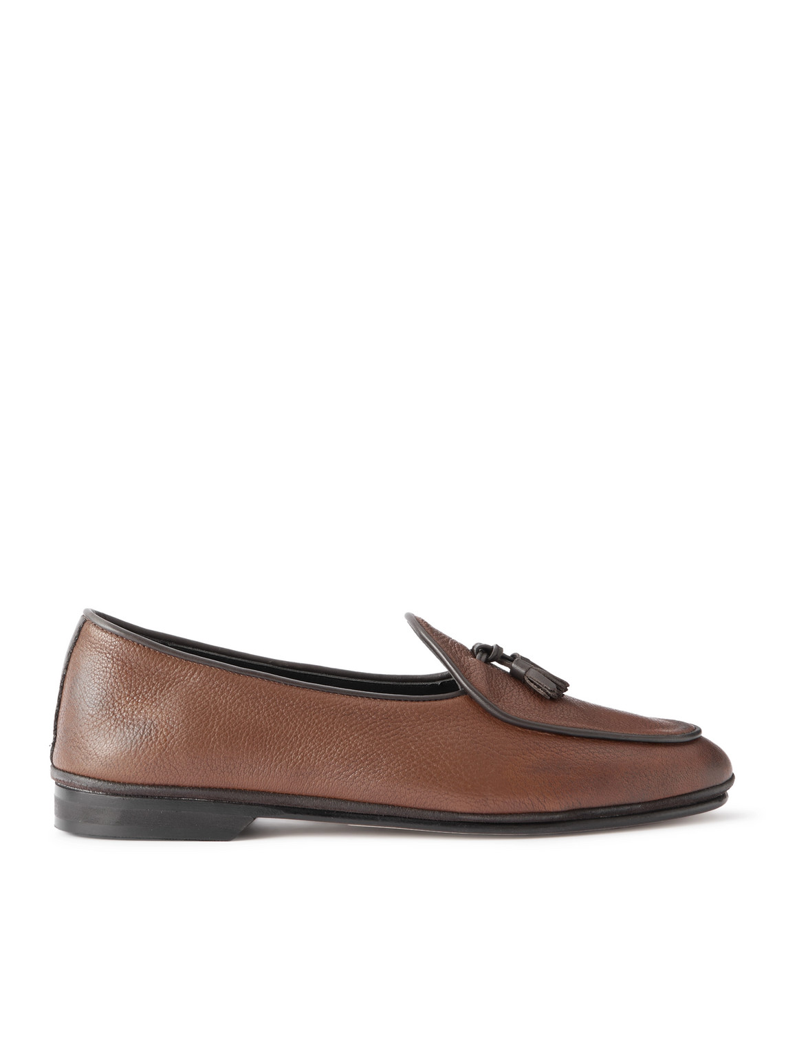 Rubinacci Tasseled Full-grain Leather Loafers In Brown