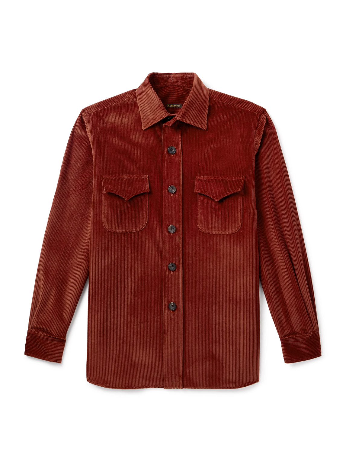 Rubinacci Rube Cotton-corduroy Overshirt In Burgundy