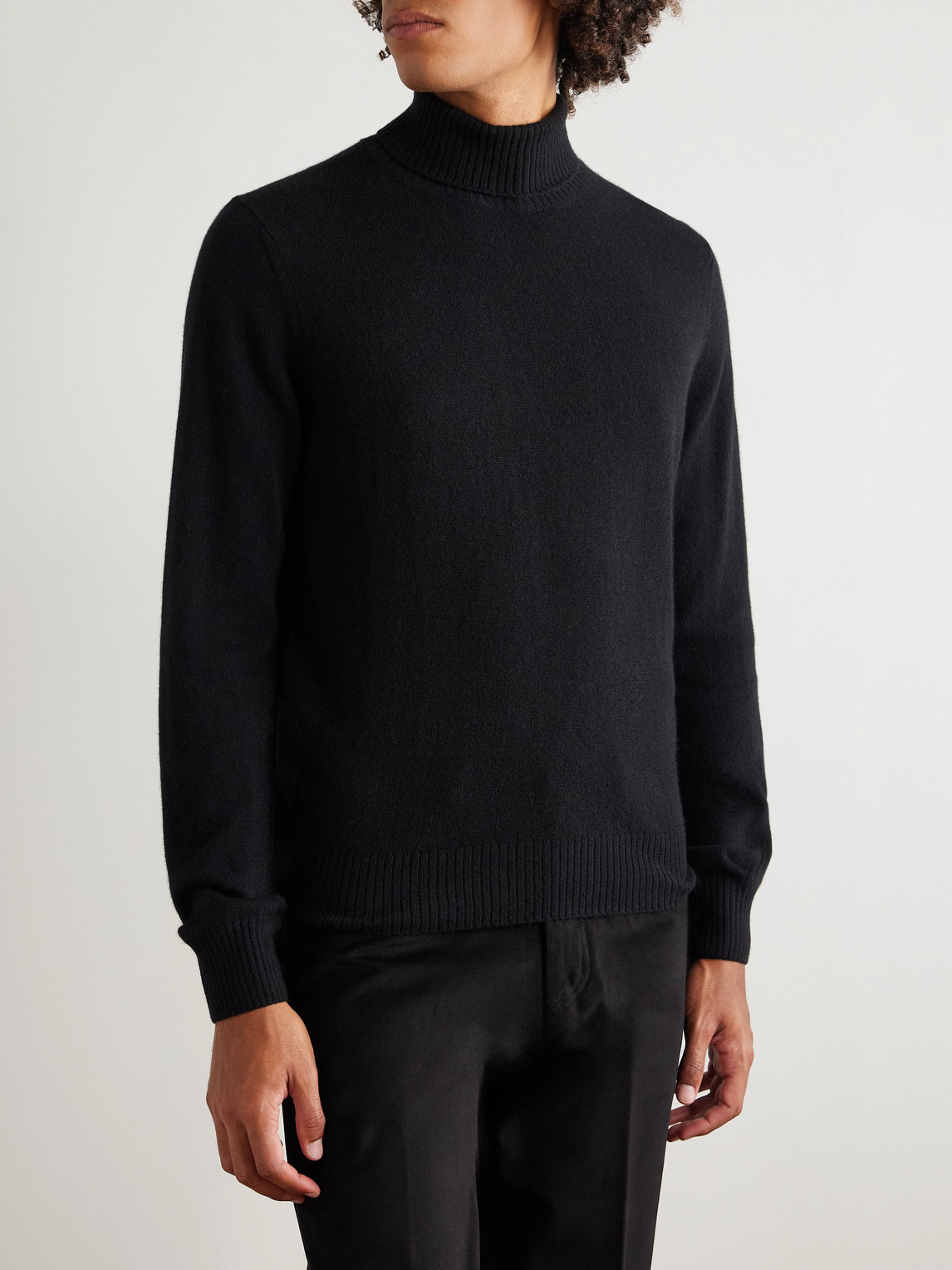 Rubinacci Cashmere Rollneck Sweater In Black