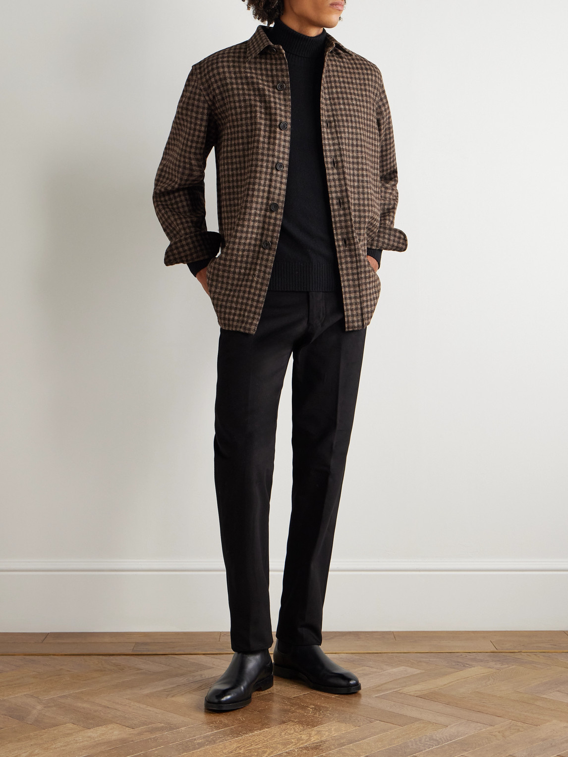 Rubinacci Cashmere Rollneck Sweater In Black