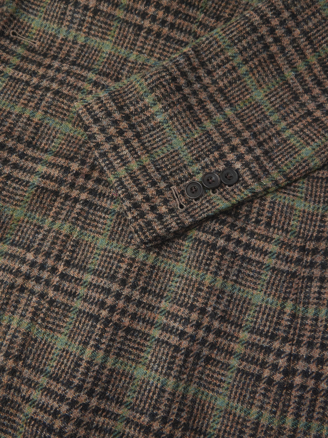 Rubinacci Prince Of Wales Checked Wool Blazer In Green
