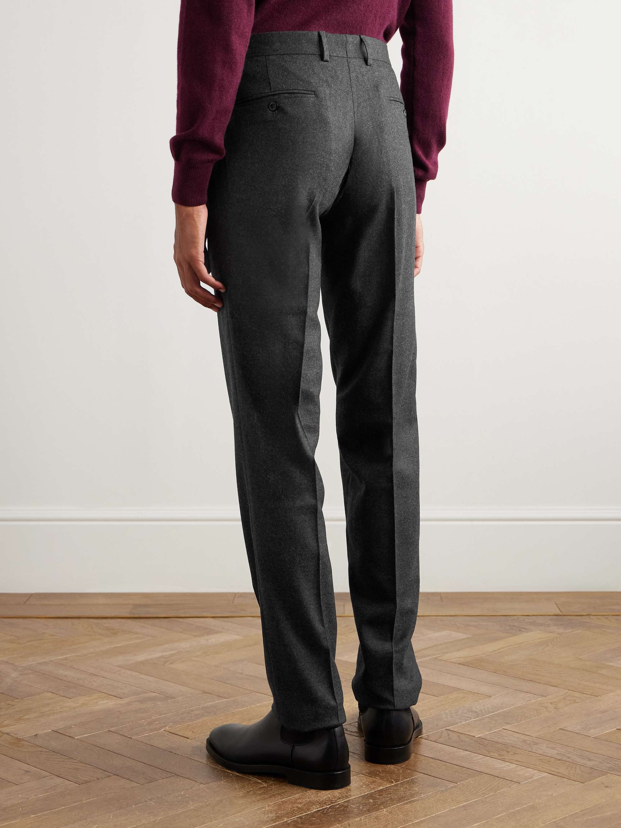 RUBINACCI Luca Slim-Fit Tapered Wool-Flannel Trousers