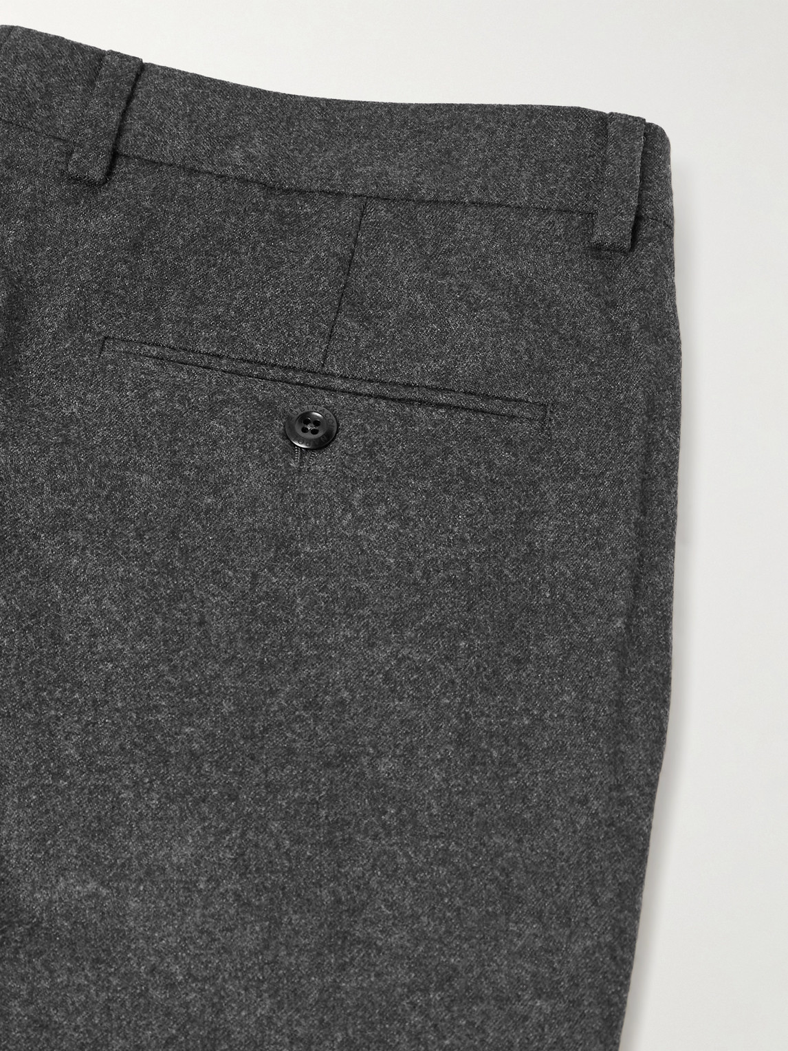 Rubinacci Luca Slim-fit Tapered Wool-flannel Trousers In Gray